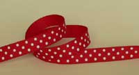 FTI - Grosgrain Ribbon - Printed Polka Dot - Ruby 2m