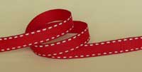 FTI - Grosgrain Ribbon - Printed Stitched - Ruby 2m