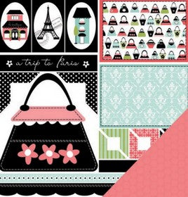 3 Bugs in a Rug - A Trip to Paris Collection - 12x12" Double Sided Paper - Paris Cut-outs