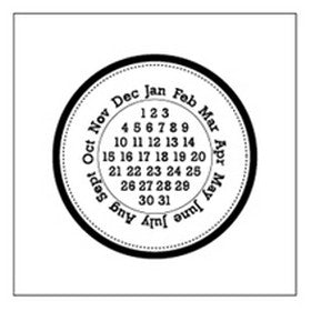 American Crafts - Circle Calendar - Wood Mounted Stamp
