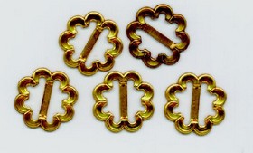 FTI - Bitty Buckles Ribbon Slide - Flower - Gold - Pk5