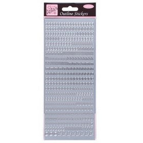 Anitas - Outline Stickers - Small Letters - Silver