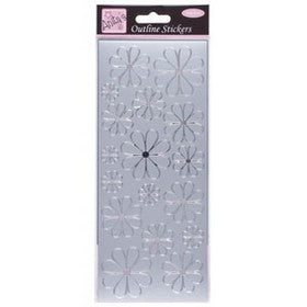 Anitas - Outline Stickers - Simple Flowers - Silver
