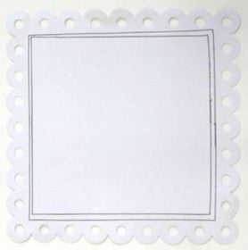 Bella - Allegory Collection - White Scallop with Stitching - 12x12" Paper