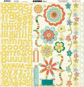Bo Bunny - Hello Sunshine Collection - 12x12" Combo Sticker Sheet