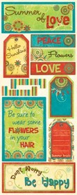 Bo Bunny - Hello Sunshine Collection - Flower Child - Sticker Sheet