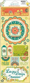 Bo Bunny - Hello Sunshine Collection - Lazy Days - Die Cut Cardstock Stickers