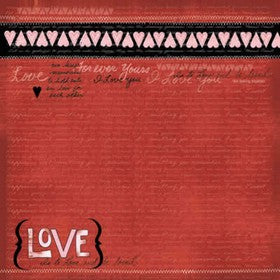Carolees Creations - Love Collection - Sweet Block A - 12x12" Paper