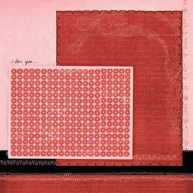 Carolees Creations - Love Collection - Sweet Block B - 12x12" Paper