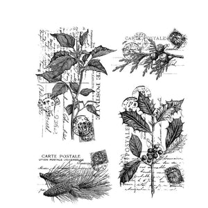 Stampers Anonymous - Tim Holtz - Red Rubber Stamp - Festive Collage