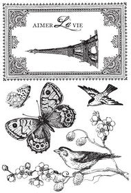 KaiserCraft - Bonjour Collection - Clear Acrylic Stamps - CS794