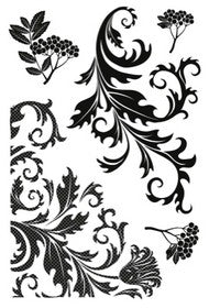 KaiserCraft - Twig & Berry Collection - Flourish - Clear Acrylic Stamps