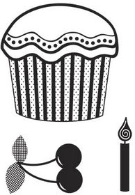 KaiserCraft - Mini Clear Acrylic Stamps - Cupcake