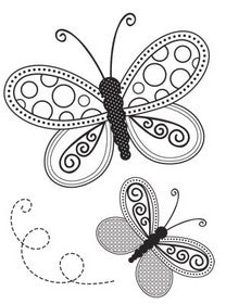 KaiserCraft - Mini Clear Acrylic Stamps - Butterflies