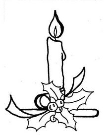 KaiserCraft - Mini Clear Acrylic Stamps - Christmas Candle