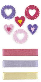 KaiserCraft - Made With Love Collection - Embellishment Pack - Felt Shapes & Mixed Ribbon