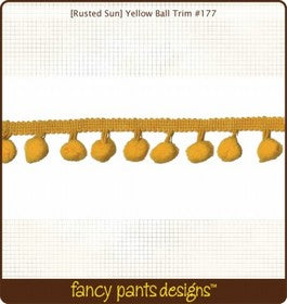 Fancy Pants - Rusted Sun - Ball Trim - Yellow - 1m