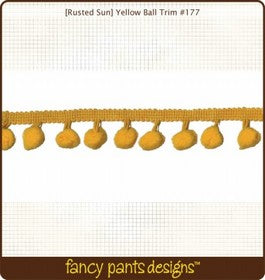 Fancy Pants - Rusted Sun - Ball Trim - Yellow - 1m