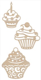 KaiserCraft - Wood Flourishes - Cupcakes