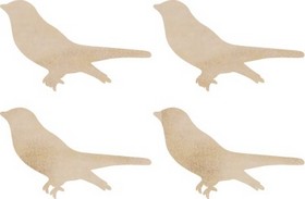 KaiserCraft - Wood Flourish - Sitting Birds (4pk)