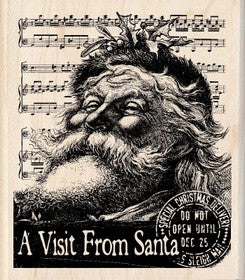 Inkadinkado - A Visit from Santa - Wood mounted Stamp