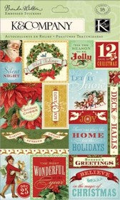 K & Co - Evergreen Collection - Embossed Stickers