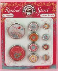 Ruby Rock It - Kindred Spirit Collection - Glitter Brads