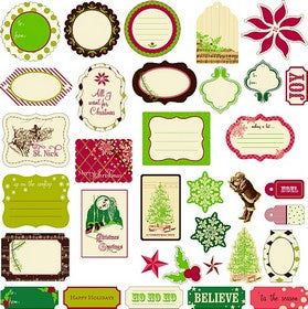 Making Memories - Noel Collection - Glitter Die cuts