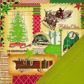 Making Memories - Noel Collection - Christmas Collage Noel - 12x12" Double Sided Paper