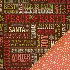 Making Memories - Noel Collection - Words - 12x12" Double Sided Paper