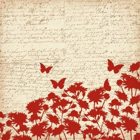 Making Memories - Sienne Reverie Collection - Handwriting Silhouette Varnish - 12x12" Paper