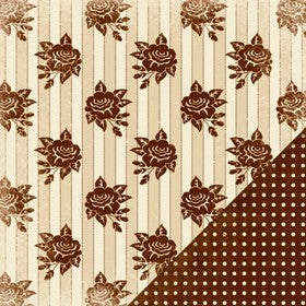 Making Memories - Brun Antique Reverie - Rose Stripe - 12x12" Paper