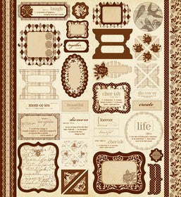 Making Memories - Brun Antique Reverie Collection - Ephemera Stickers