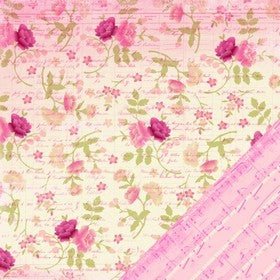 Making Memories - Je t'Adore Collection - Floral Ledger - 12x12" Paper