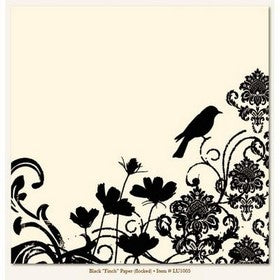 My Mind's Eye - Lush Collection - Black Finch - Flocked - 12x12" Paper