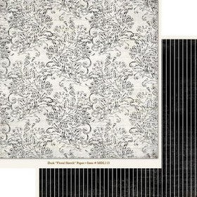 My Minds Eye - Meadowlark Collection - Dusk - Floral Sketch Paper