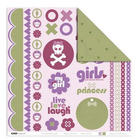 KaiserCraft - Paper 12"x12" Skull Girl Collection "Kiss Kiss"