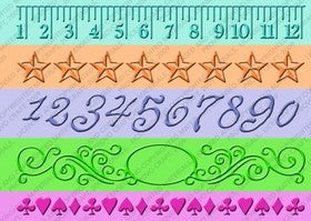 Provo Craft - Cuttlebug 7" Borders Embossing Folders - Measure by Measure Set of 5