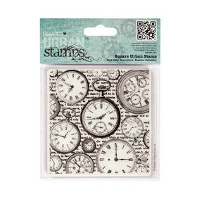 Papermania - Beautiful - Square Urban Stamp - Time Pieces