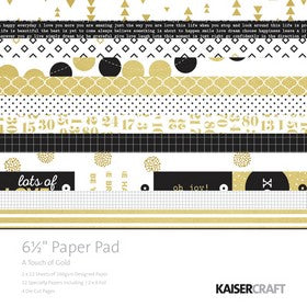 KaiserCraft - A Touch of Gold Collection - Paper Pad 6.5x 6.5" - PP976