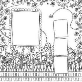 Prima - Paintable - Flower Garden - 12x12" Paper