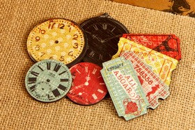 Prima - Paris - Wooden Clocks & Tickets (6 pcs)