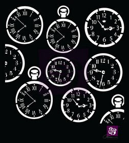 Prima - Stencil 6x6" - Clocks
