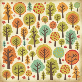 KaiserCraft - Tiny Woods Collection - Forest - Gloss - Specialty 12x12" Paper