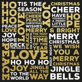 KaiserCraft - A Touch of Gold Collection - Christmas Words - Specialty 12x12" Paper - Foil