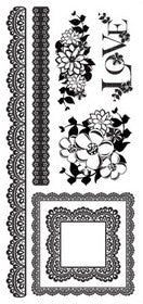 KaiserCraft - Tea at Elsie's Collection - Black & White Rubons - RB855