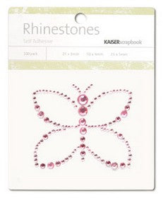 KaiserCraft - Rhinestone Picture - Light Pink - Butterfly