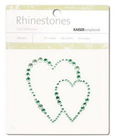 KaiserCraft - Rhinestone Picture - Mint - Double Heart
