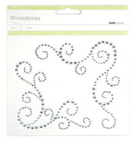 KaiserCraft - Rhinestone Flourishes - Swirl Corner - Silver