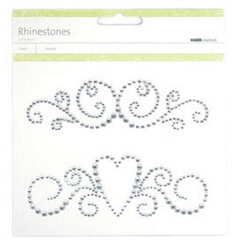 KaiserCraft - Rhinestone Flourishes - Heart Border - Silver